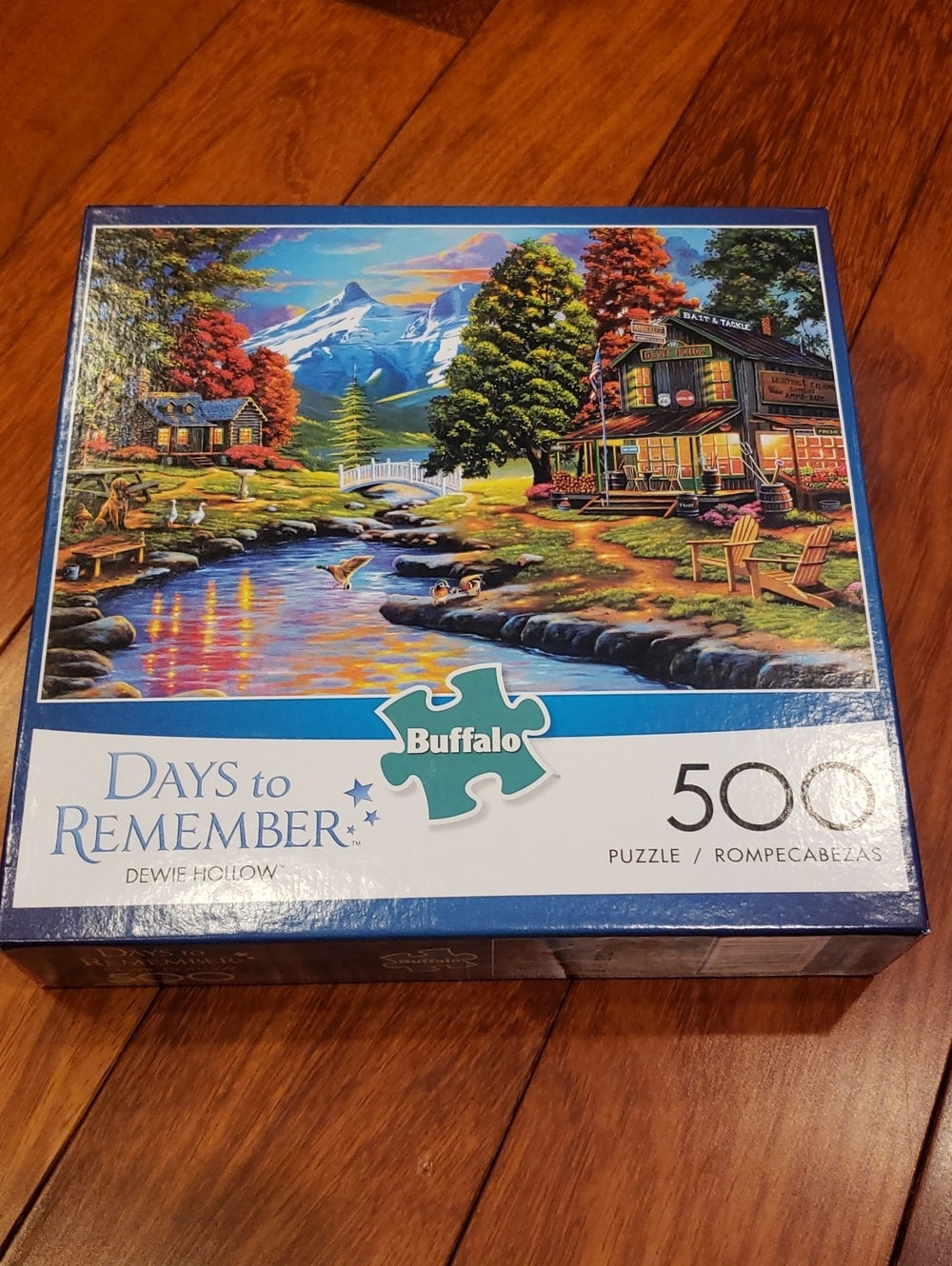500 Piece Jigsaw Puzzle. Days To Remember. Mountain, Stream, Cabin